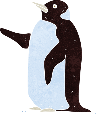 bir insan tarafından çizilmiş penguen çizgi filmi