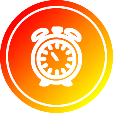 Alarm saati dairesel simgesi bir insan tarafından çizilmiş sıcak gradyan bitiş