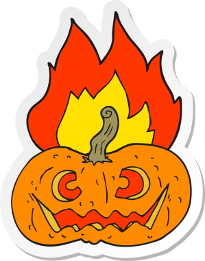 Bir insan tarafından çizilmiş yanan cadılar bayramı balkabağı çıkartması.