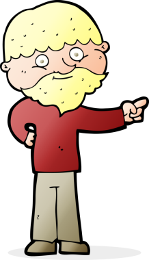 Karikatür sakallı adam bir insan tarafından çizilmiş.