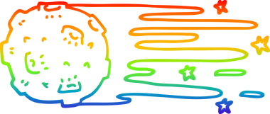 Bir insan tarafından çizilmiş gökkuşağı gradyan çizgi çizimi