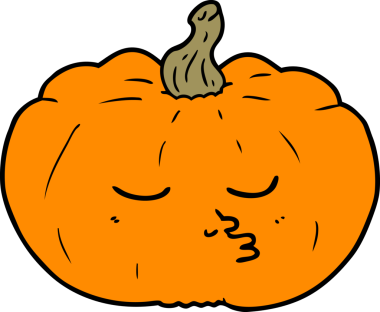 Bir insan tarafından çizilmiş bir balkabağı.