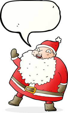 Bir insan tarafından çizilmiş komik Noel Baba karikatürü.