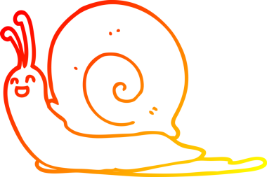 Bir insan tarafından çizilmiş bir salyangozun sıcak çizgi çizimi