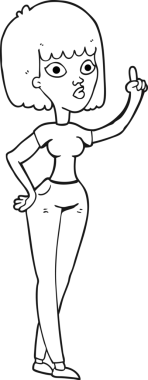 Bir insan tarafından çizilmiş siyah beyaz bir kadın çizimi.