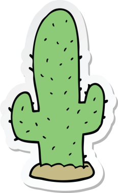 Bir insan tarafından çizilmiş bir kaktüsün çıkartması.