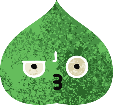 Bir insan tarafından çizilmiş dışavurumsal yaprağın retro çizim tarzı karikatürü