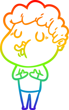 Gökkuşağı gradyan çizimi bir insan tarafından çizilmiş bir çizgi film karakteri.