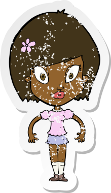 Bir insan tarafından çizilmiş bir karikatürün gerilimli çıkartması.