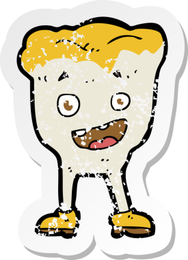 Bir insan tarafından çizilmiş bir karikatür dişinin gerilimli çıkartması.