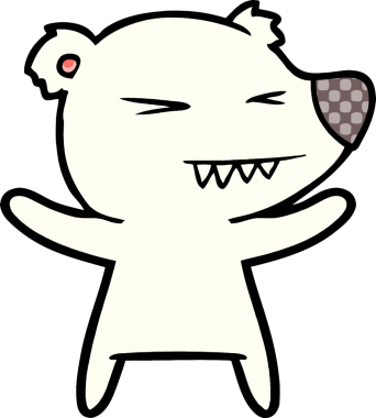 Bir insan tarafından çizilmiş kızgın kutup ayısı çizgi filmi.