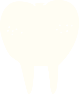 Bir insan tarafından çizilmiş düz renkli çizgi film dişi