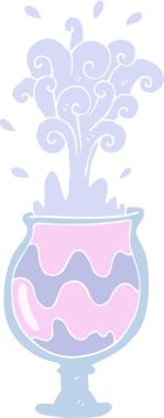 Bir insan tarafından çizilmiş garip bir kokteylin düz renk çizimi