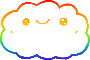 gökkuşağı gradyanı bir insan tarafından çizilmiş bir karikatür bulutunun çizimi