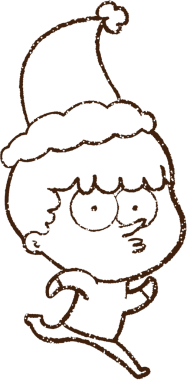 Bir insan tarafından çizilen Noel Çocuğu Kömür Çizimi