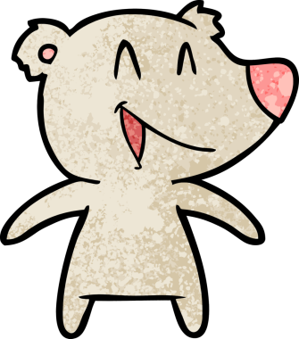 Bir insan tarafından çizilmiş gülen ayı çizgi filmi.