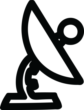 bir insan tarafından çizilmiş uydu anten simgesi