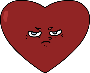 Bir insan tarafından çizilmiş karikatür kalp.