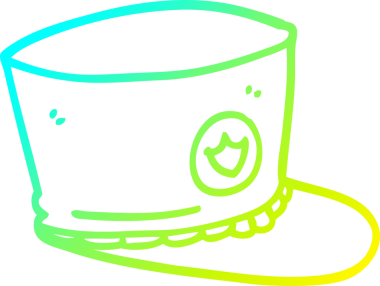 Bir insan tarafından çizilmiş karikatür resmi bir şapkanın soğuk çizgi çizimi