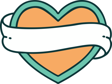 Bir insan tarafından çizilmiş kalp ve bayrağın ikonik dövme şekli