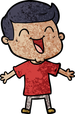 Bir insan tarafından çizilmiş mutlu bir adam.