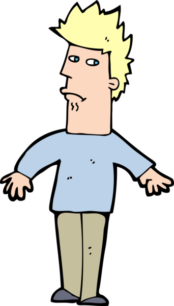 Bir insan tarafından çizilmiş endişeli bir adam.