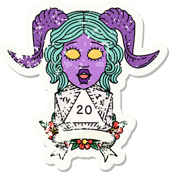 Retro Dövme Biçimi Bir insan tarafından çizilmiş doğal 20 D20 rulo ile sıralanır