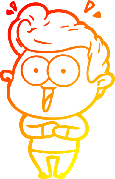 Bir insan tarafından çizilmiş, heyecanlı bir çizgi film çizimi.