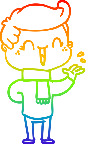 Gökkuşağının gradyan çizimi bir insan tarafından çizilmiş bir çizgi film karakteri.