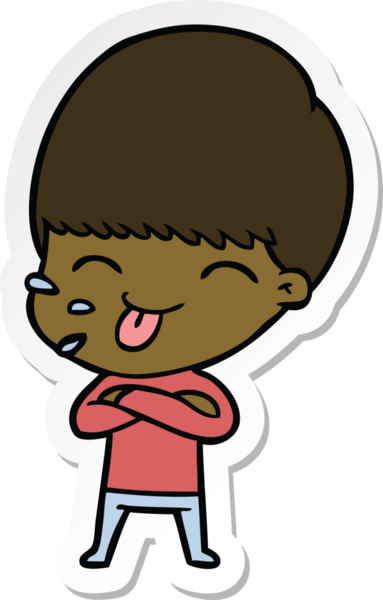 Bir insan tarafından çizilmiş kaba bir adamın karikatür çıkartması.