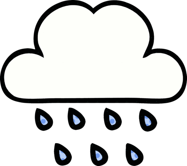 Bir insan tarafından çizilmiş bir yağmur bulutu çizgi filmi.