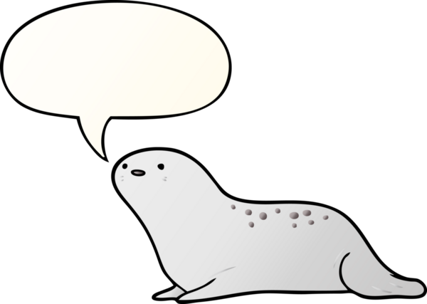 Bir insan tarafından çizilmiş yumuşak eğimli konuşma baloncuklu şirin karikatür mührü.