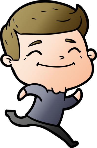 Bir insan tarafından çizilmiş mutlu çizgi film adamı.