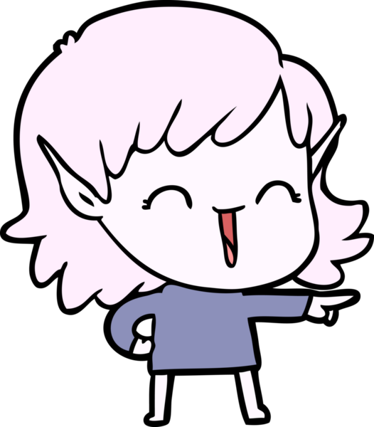 Bir insan tarafından çizilmiş bir elf kızı.