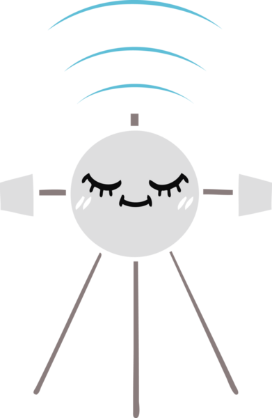 Bir insan tarafından çizilmiş bir uzay uydusunun düz renk retro karikatürü