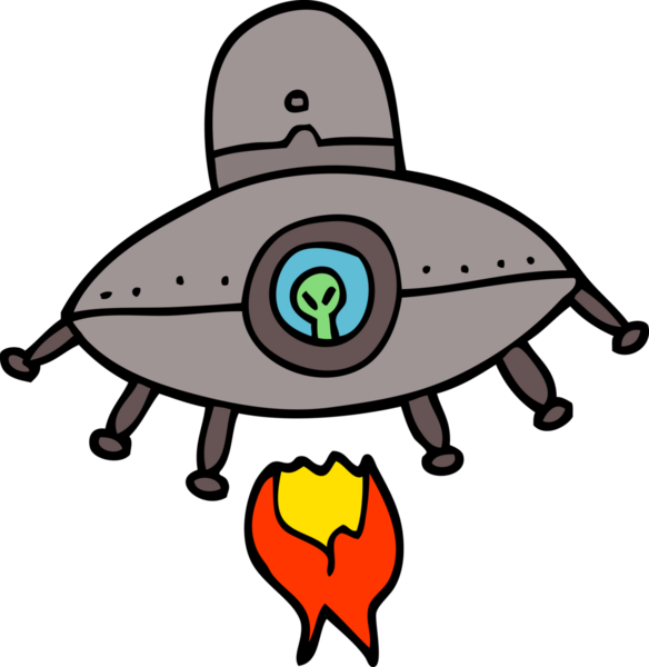 Bir insan tarafından çizilmiş uzaylı uzay gemisini karala