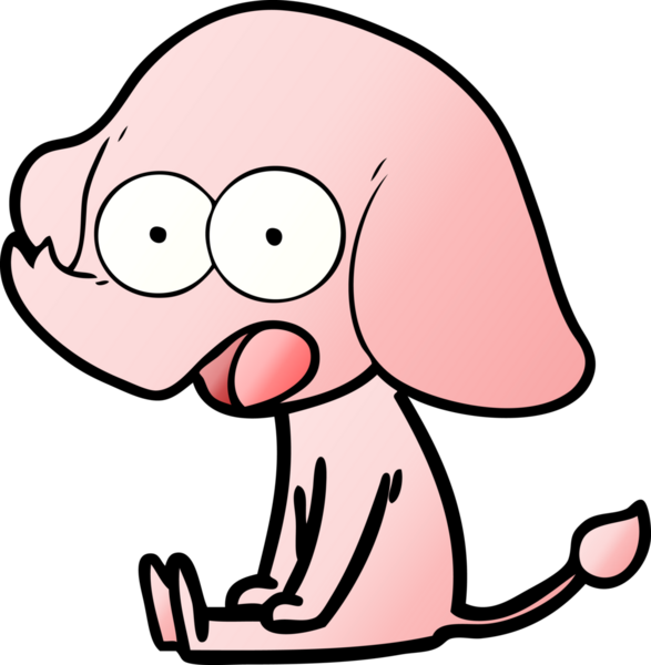 Bir insan tarafından çizilmiş şirin bir fil.