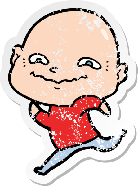 Bir insan tarafından çizilmiş ürkütücü bir çizgi filmin stresli çıkartması.