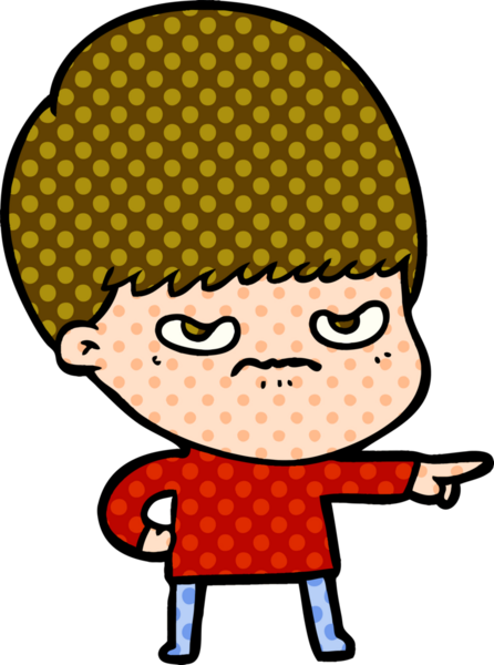 Bir insan tarafından çizilmiş çizgi film çocuğu.