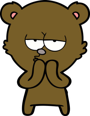 Bir insan tarafından çizilmiş sıkılmış ayı çizgi filmi