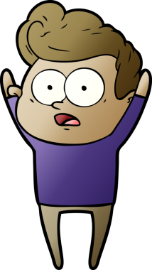 Bir insan tarafından çizilmiş çizgi film bakışlı adam.