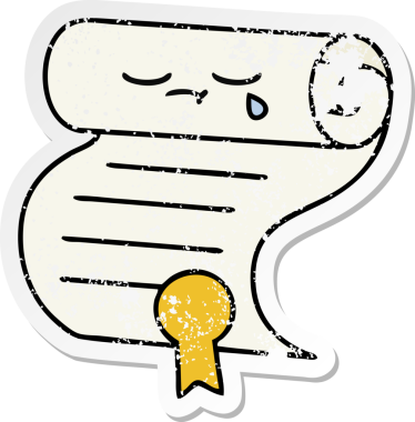 Bir insan tarafından çizilmiş şirin bir çizgi film sözleşmesinin sıkıntılı çıkartması.