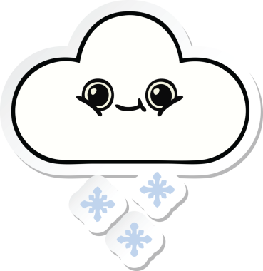 Bir insan tarafından çizilmiş şirin bir kar bulutunun çıkartması.