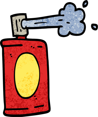 Bir insan tarafından çizilmiş grunge desenli çizgi film spreyi.