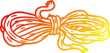 Bir insan tarafından çizilmiş bir karikatür halatının sıcak eğimli çizimi