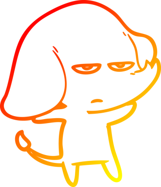 Bir insan tarafından çizilmiş kızgın bir fil çizimi.