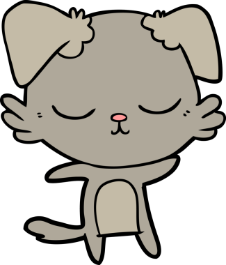 Bir insan tarafından çizilmiş şirin bir çizgi film köpeği.