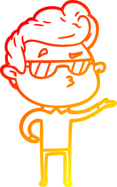 Bir insan tarafından çizilen karikatür karikatürünün sıcak çizgi çizimi.