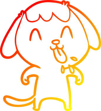 Bir insan tarafından çizilmiş sevimli bir köpeğin sıcak çizgi çizgisi.