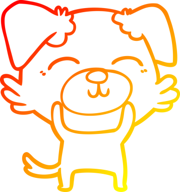 Bir insan tarafından çizilmiş çizgi film köpeğinin sıcak çizgi çizimi